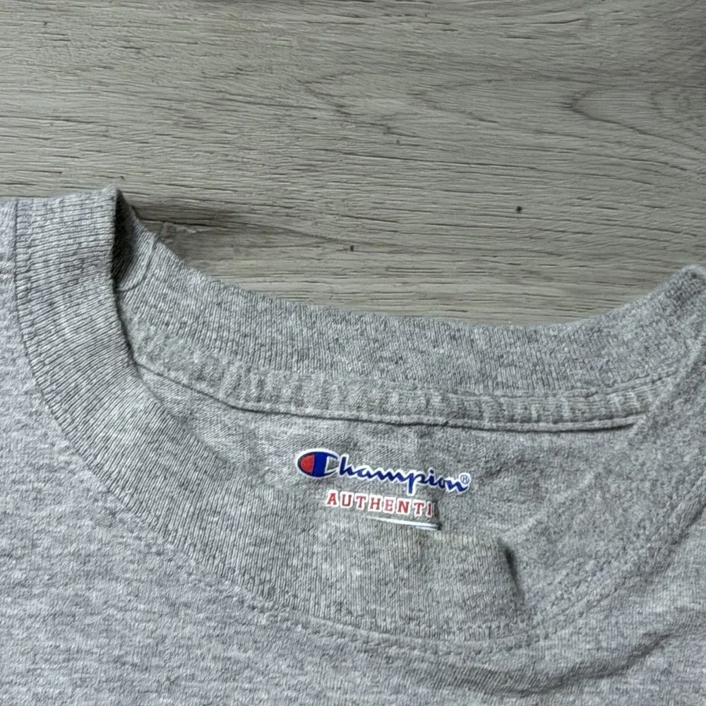 Champion Authentic Gray Embroidered Logo T Shirt Mens Small VTG Streetwear - Picture 5 of 7